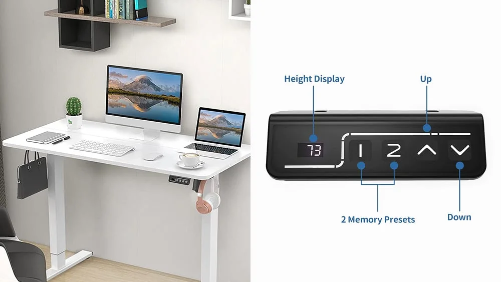 Digitally adjustable, motorized desktop table
