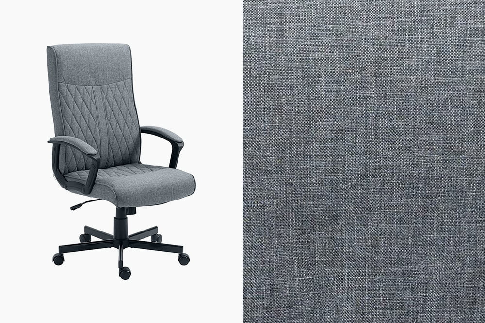 Desk chair upholstered in textured fabric
