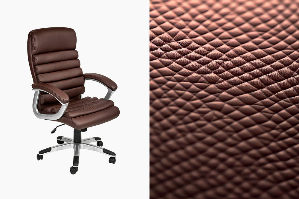 Faux leather upholstered chair texture