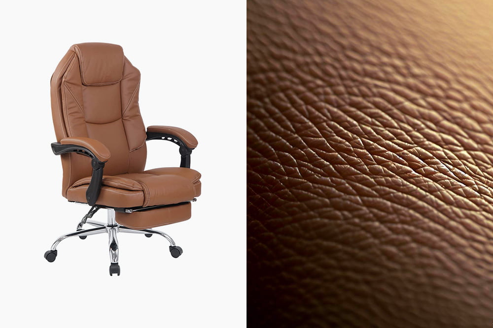 Texture of a chair upholstered in natural leather