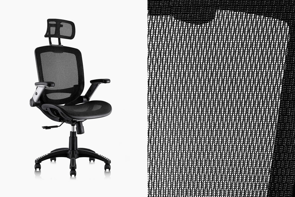 Texture of mesh upholstered chairs