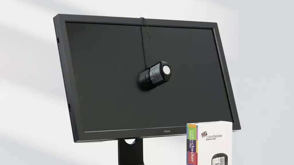 Calibrite ColorChecker on a desktop monitor