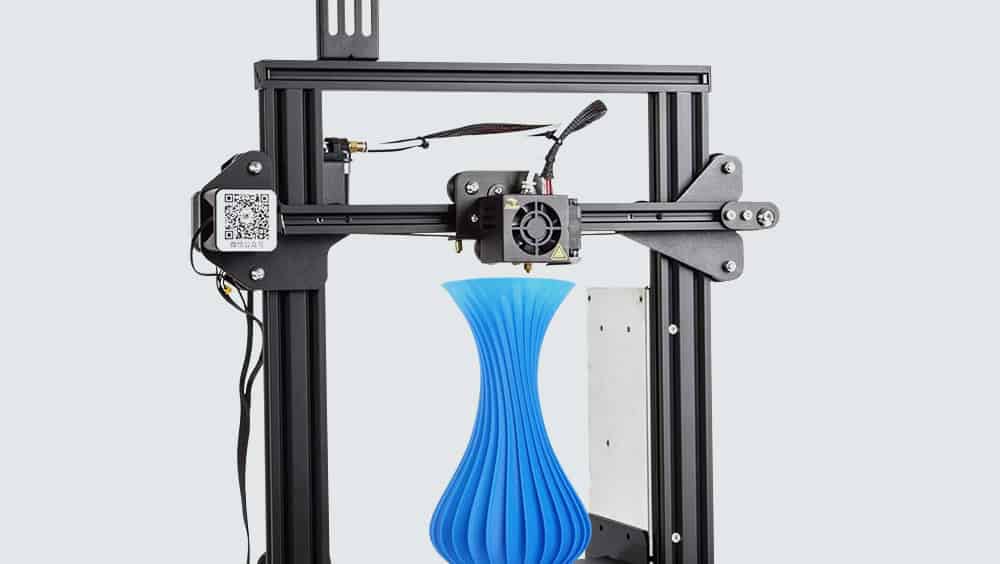 Creality Ender 3 Pro printing a blue vase
