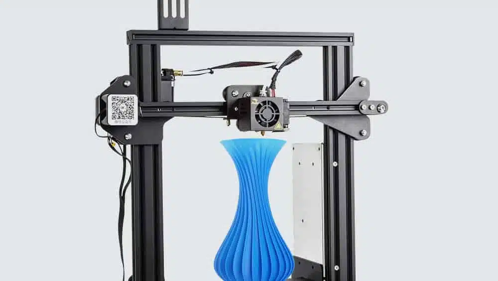 Creality Ender 3 Pro printing a blue vase