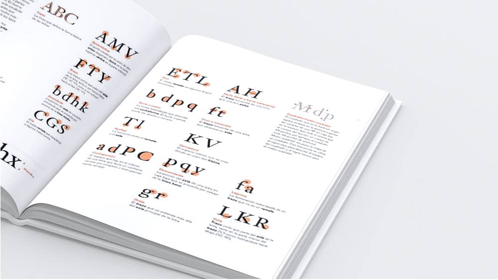 Inside pages of the book "A Type Primer"