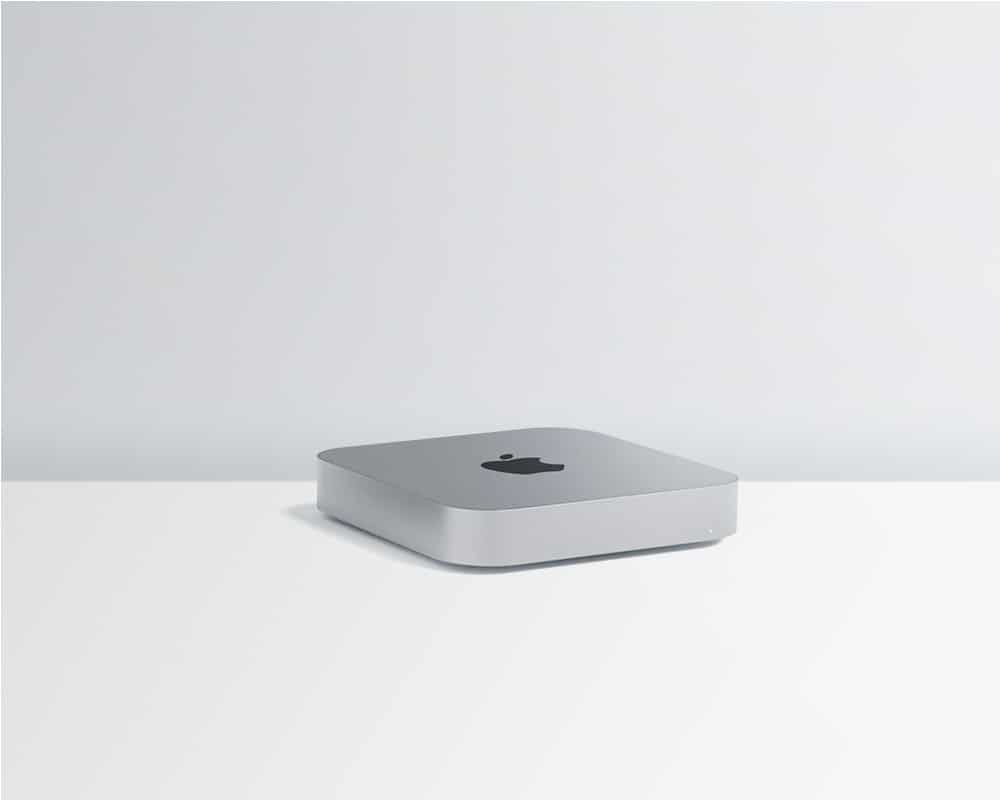 Apple Mac Mini with M2 Pro chip, placed on a table