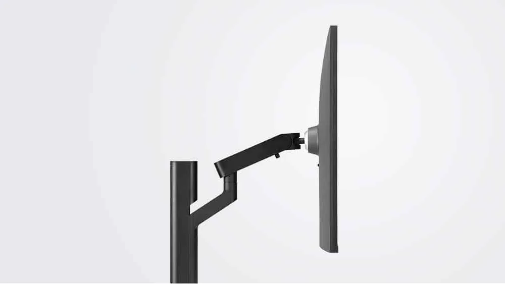 Side view of the ergonomic stand that the LG 28MQ780-B monitor includes