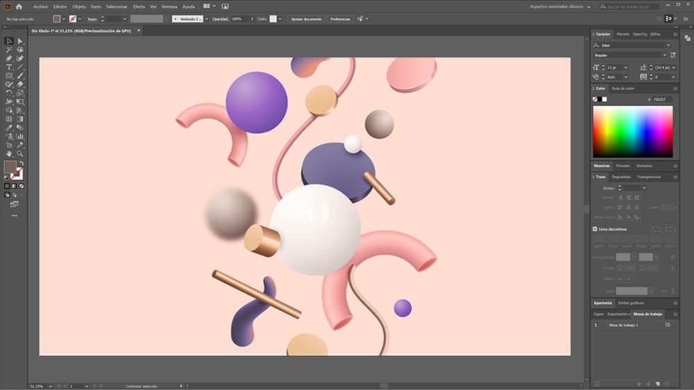 Captura de pantalla de Adobe Illustrator