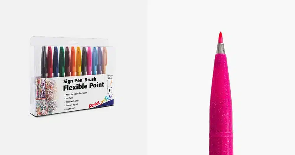 Rotuladores Pentel con Punta de Pincel