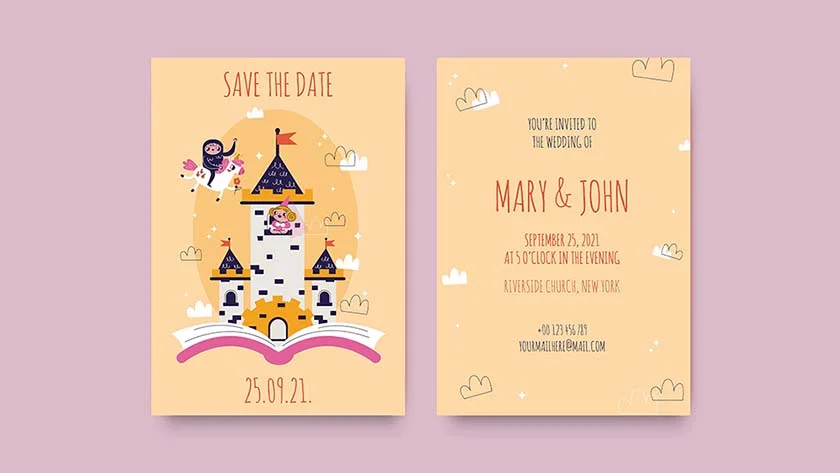 Invitación de boda de estilo divertido