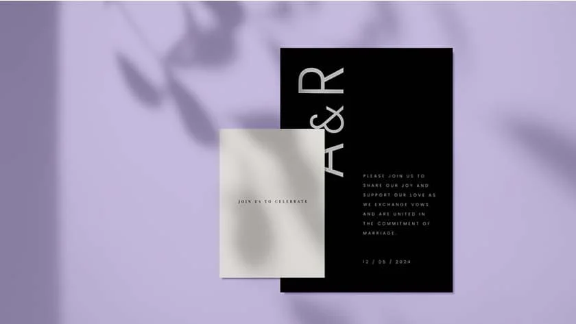Invitación de boda de estilo moderno