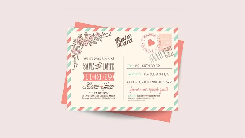 Invitación de boda de estilo aventurero