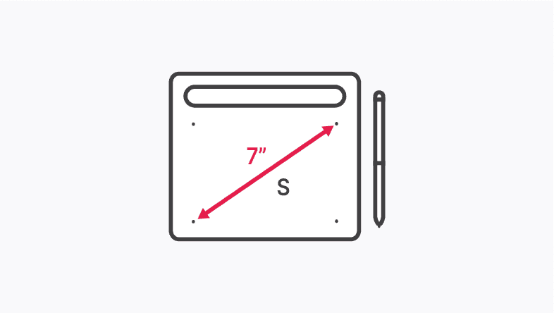 Tableta gráfica de tamaño pequeño, "small" o "S"