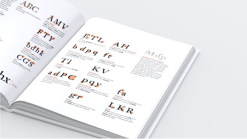 Páginas interiores del libro "Manual de tipografía"