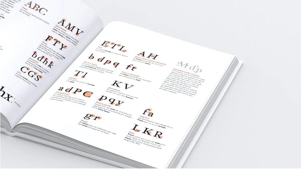 Páginas interiores del libro "Manual de tipografía"