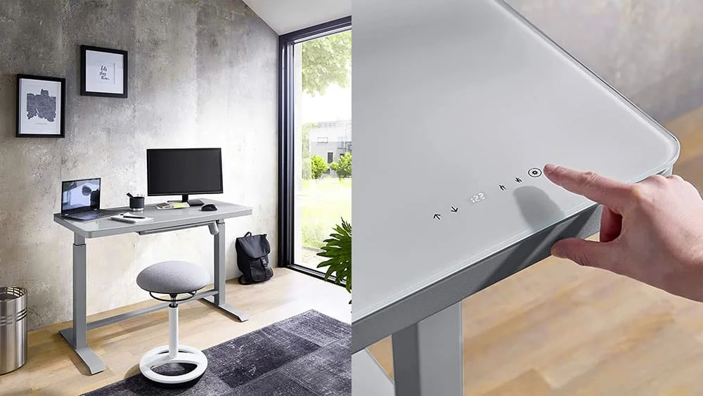 Mesa de escritorio con motor, ajustable digitalmente